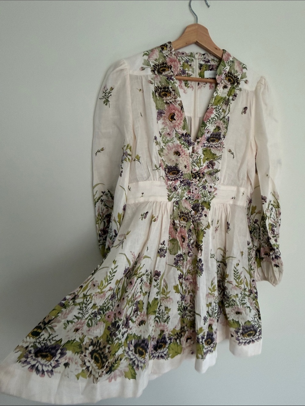 Zimmermann Halliday Plunge floral linen minidress - Picture 8 of 14